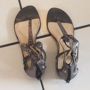 Silver metallic sandals